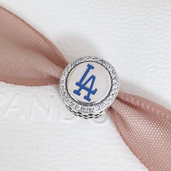 Pandora Los Angeles Dodgers Baseball Team Logo Bead Charm S925 Silver - Picture 4 of 8